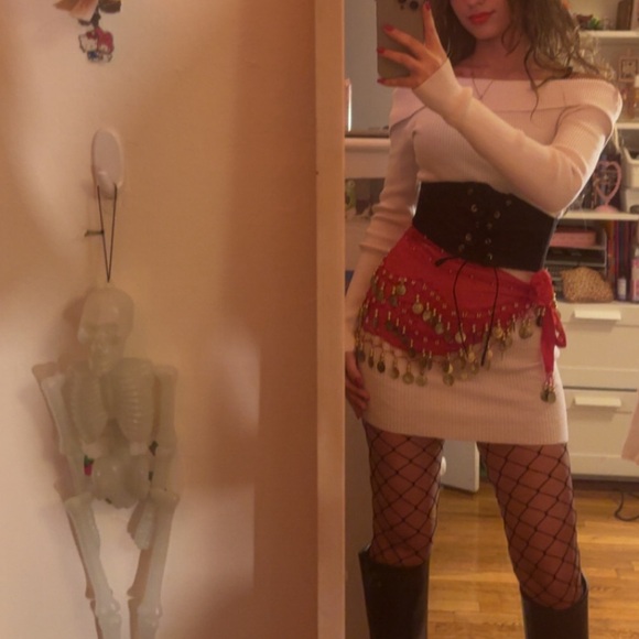 Off-Shoulder Ribbed Knit Dress - Picture 2 of 2